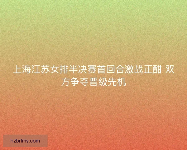 上海江苏女排半决赛首回合激战正酣 双方争夺晋级先机 上海江苏女排半决赛首回合激战正酣 双方争夺晋级先机